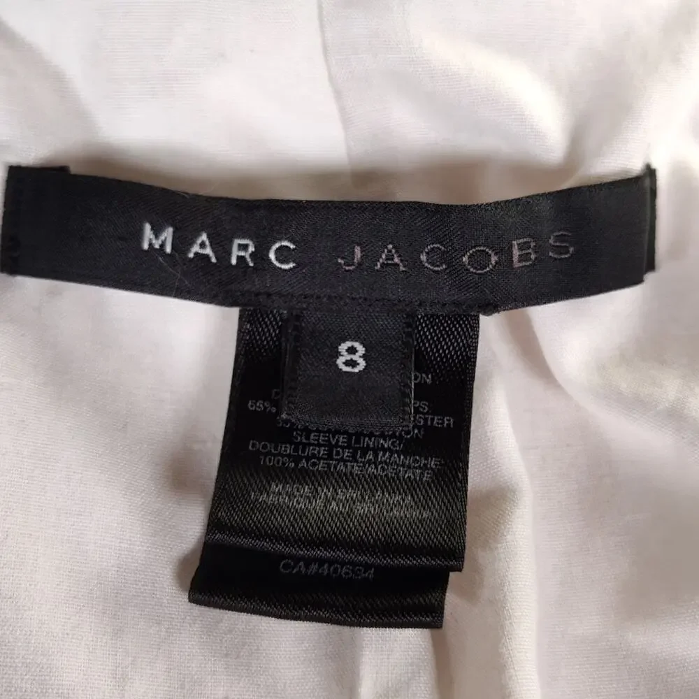 Marc Jacobs Blush Textured Jacket Eyelet Lace Trim Military Utility Size 8